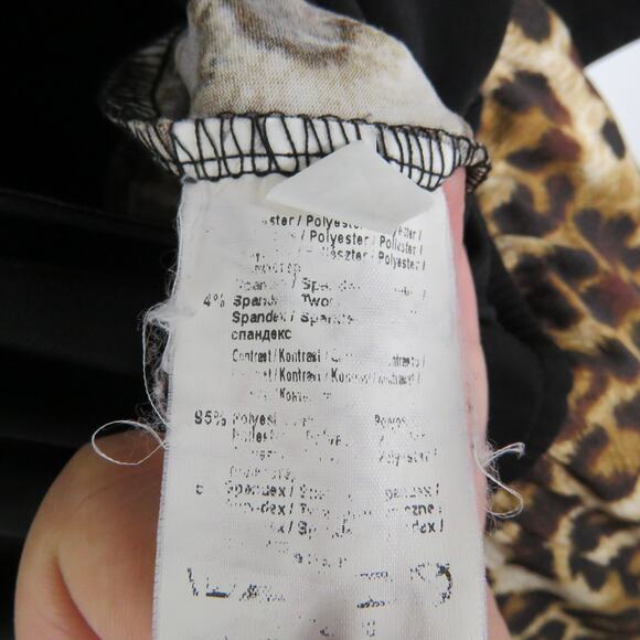 Venus Black And Leopard Pattern Long Sleeve Formal Jumpsuit Small - Picture 7 of 9